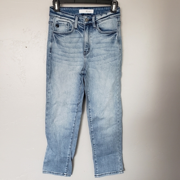 KanCan Size 5 26 Light Wash Denim High Rise Waisted Crop Jeans Cropped - Picture 1 of 5